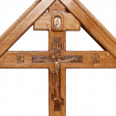 Крест дубовый средний с крышей